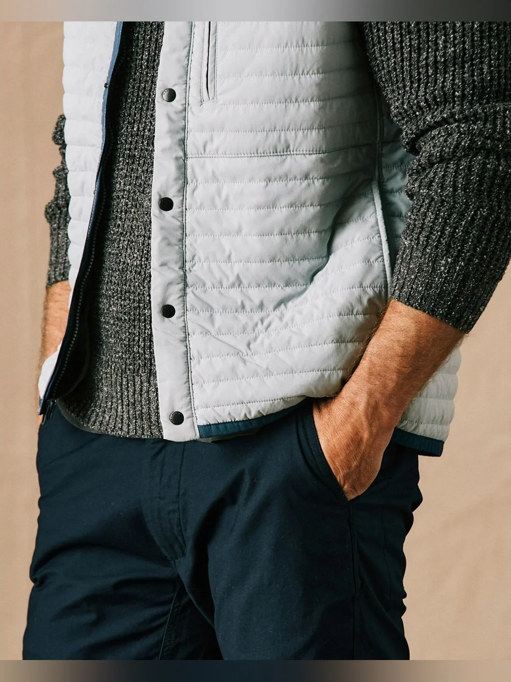 Men’s Relwen Windzip Vest in Ghost Gray